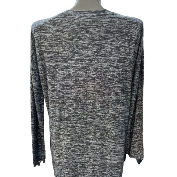 Splendid Sweater Gray/Black Medium Long Sleeve V-Neck Side Zip Polyester Blend - Picture 2 of 8